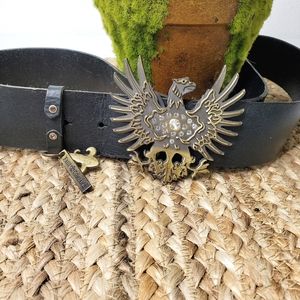Friis Company Black Eagle Rhinestone Leather Belt